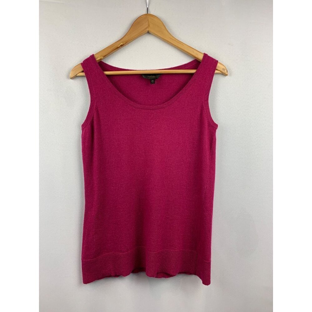 Twiggy London XS Sleeveless Magenta Tank Top Nylon/Polyester/Viscose Blend